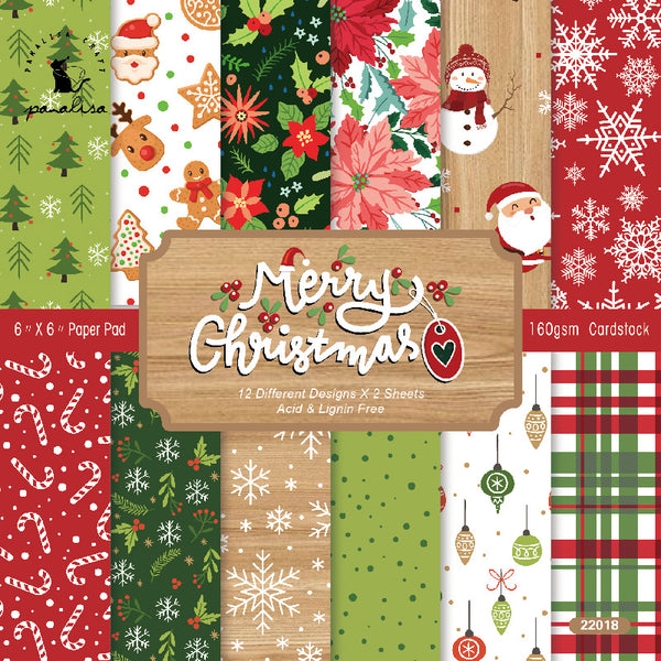 24PCS Merry Christmas background paper