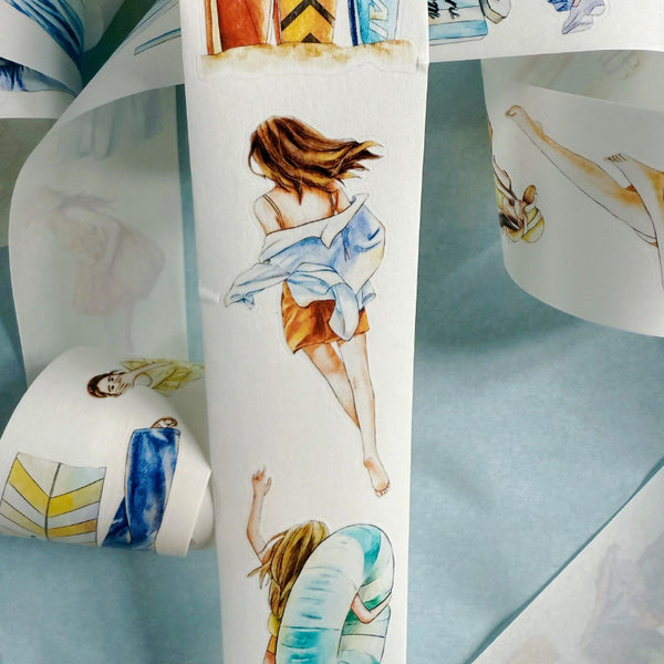 Whole Roll 5cm*6m Vacation Die Cutting Washi/PET/Fog PET Tape