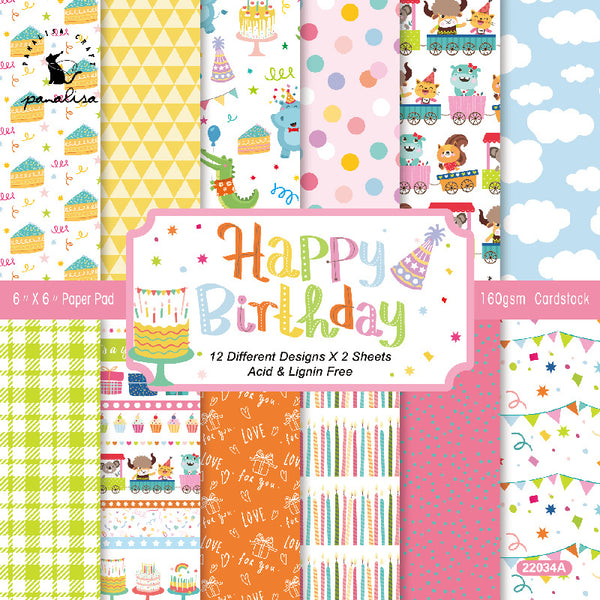 24PCS Happy Birthday background paper