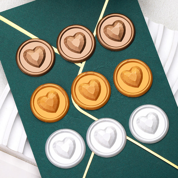 1PCS Embossed diamond heart Series Wax Seal Stamp sticker