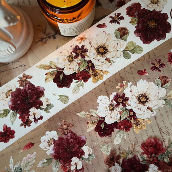 5.5cm*100cm Vermilion flower Washi/PET Tape