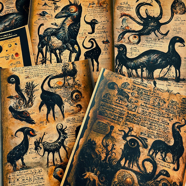 12PCS Dark Journal magic background paper