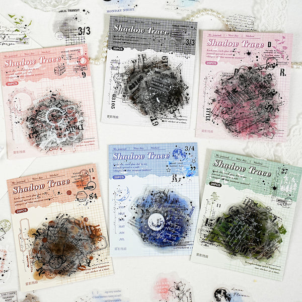 20PCS Fog Shadow Residue Series Sticker