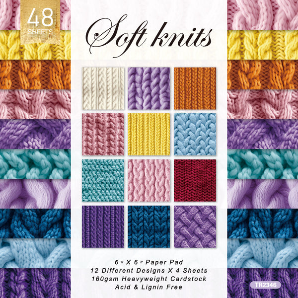 48PCS Soft knits background paper