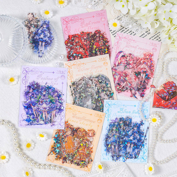 10PCS Flower language beauties series sticker