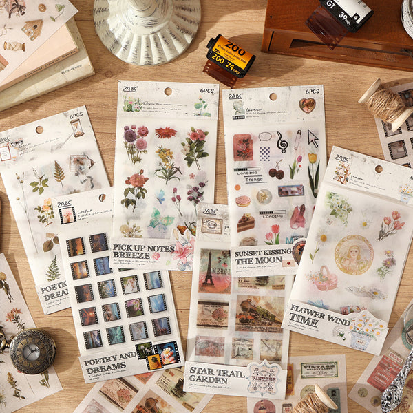 6PCS Paper temperature series sticker