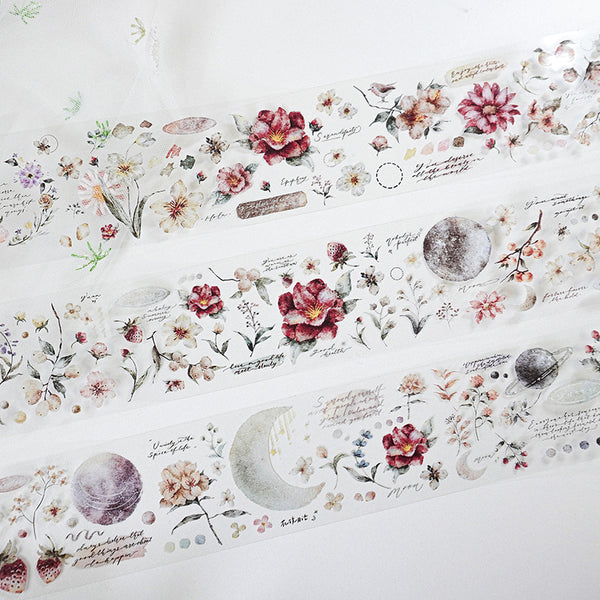 5cm*100cm Yuanzi Flower mirror moon language PET tape