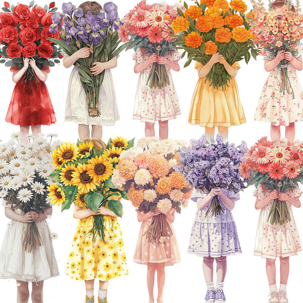 12PCS Hand bouquet sticker