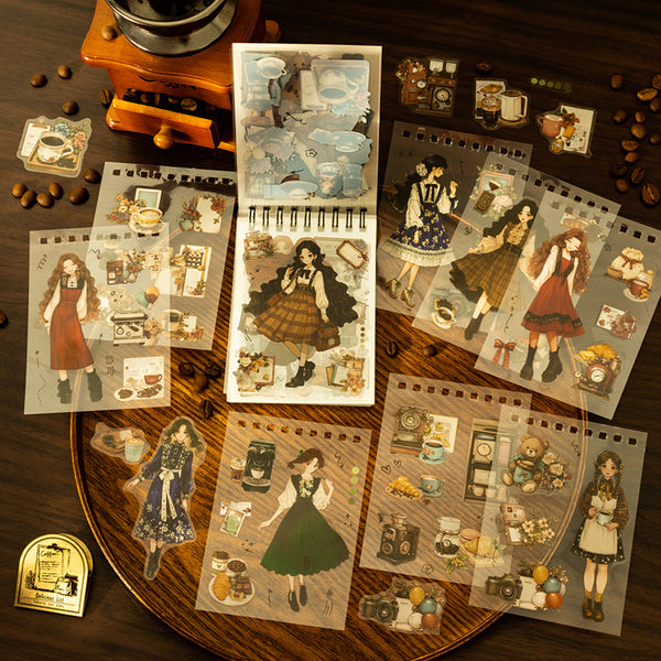 50PCS Coffee flavored Days Series sticker book