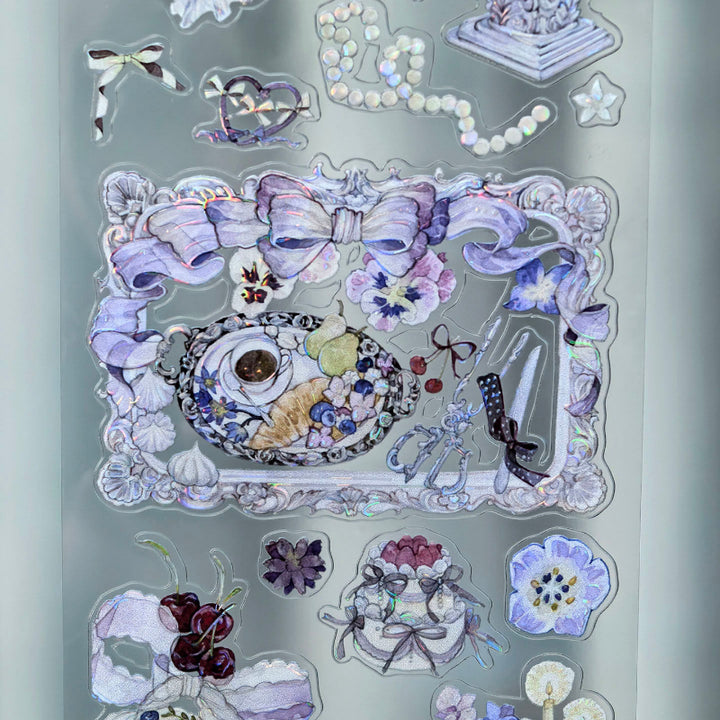 Whole Roll 6.5cm*5m Enchanting Tea Mist Die Cutting Shell Light PET T ...