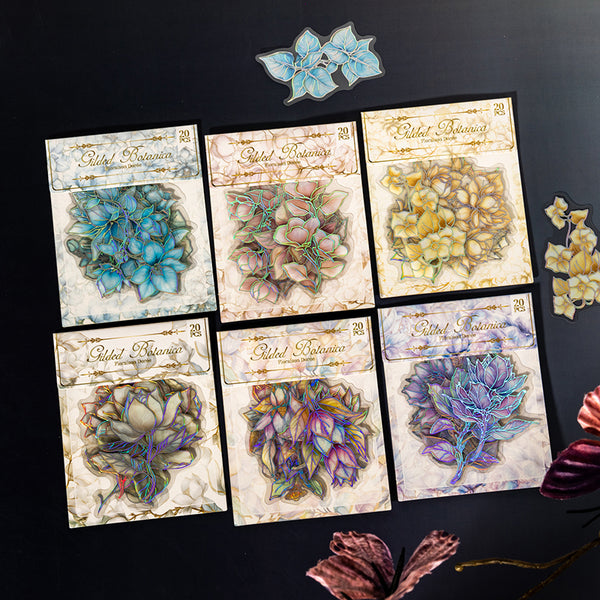 20PCS Flower Gilding Series sticker