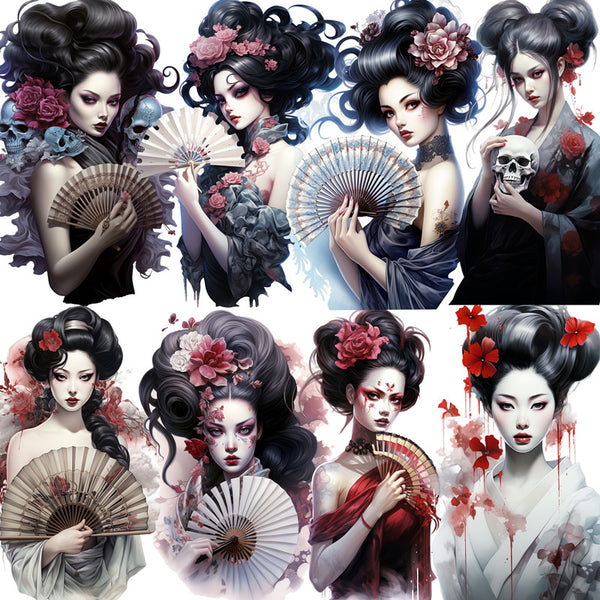 16PCS Dark geisha sticker