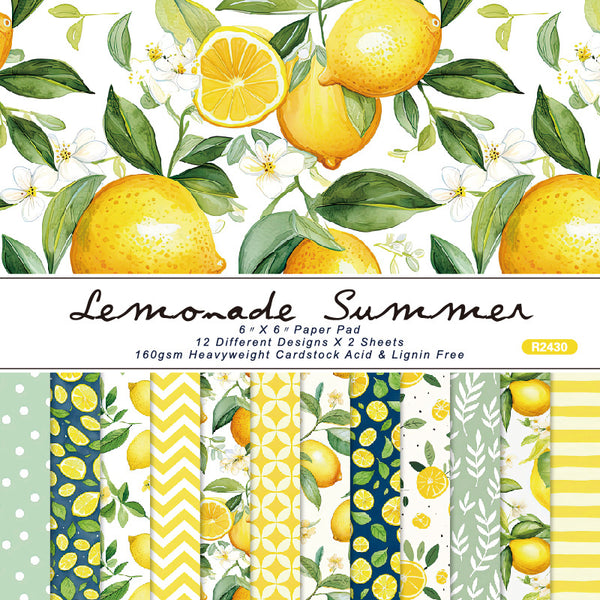 24PCS Lemonade summer background paper