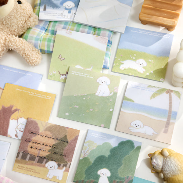 90PCS Four Seasons of puppy series note paper