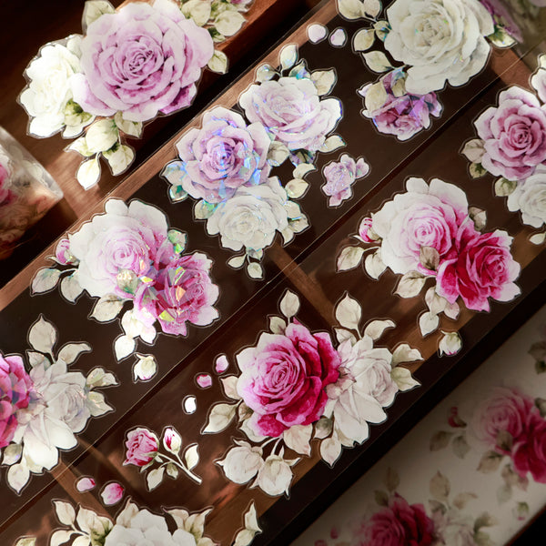 5.5cm*100cm Star River Purple Die Cutting Washi/PET/Shell Light PET Tape