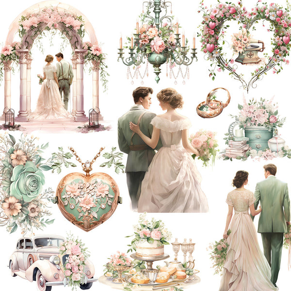 20PCS Romantic wedding sticker