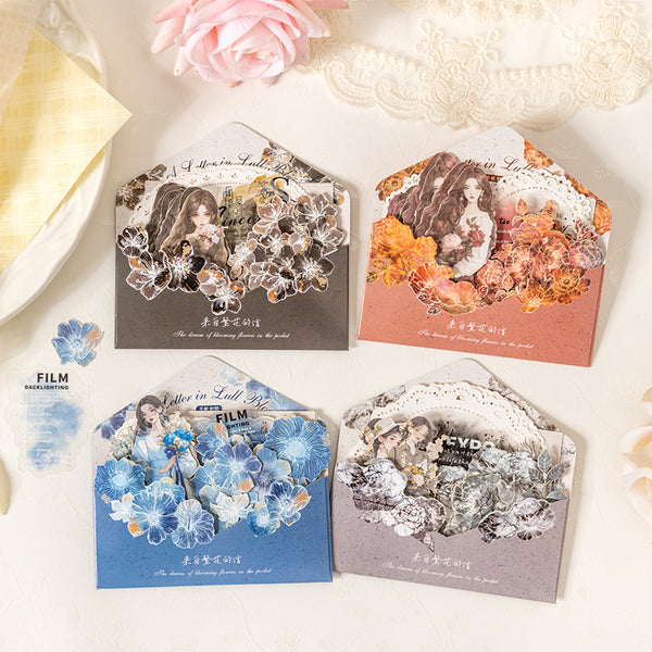 Letters from Blooming flowers series material paper set