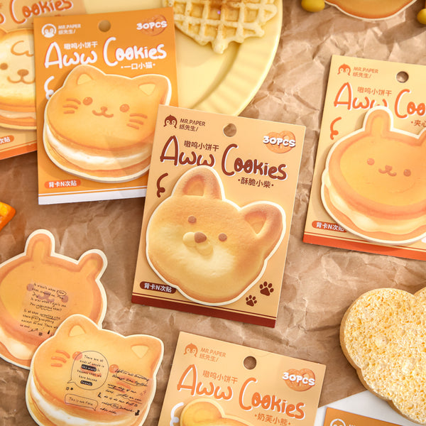 30PCS Aowu Cookies series note paper