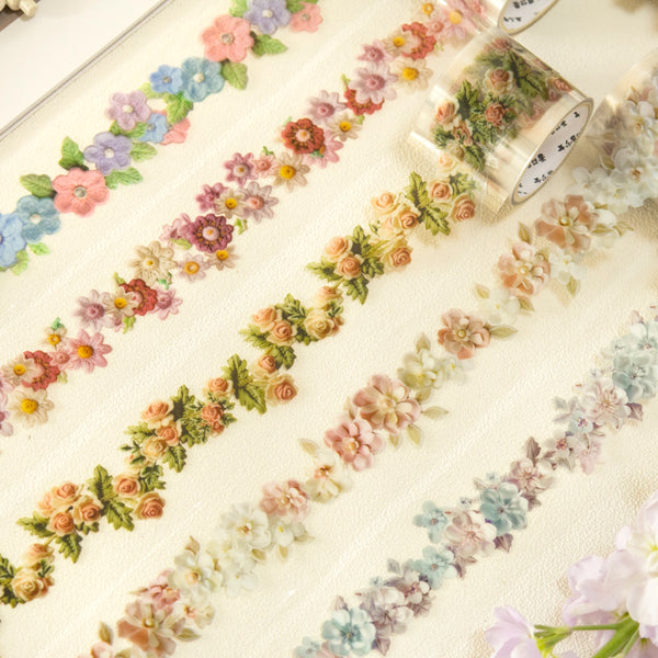 Embroidered Dream Flower Blet series Die Cutting PET Tape