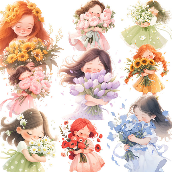 20PCS Bouquet girl sticker