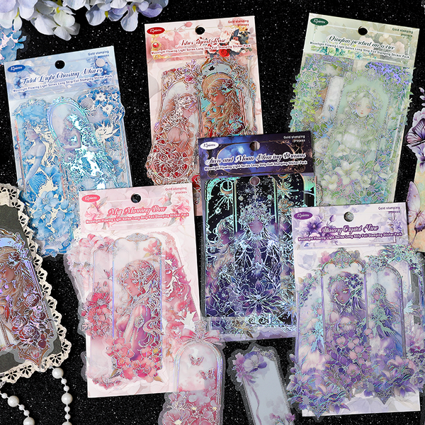 12PCS Moon Flowing Light Series sticker