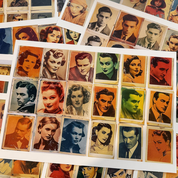 11PCS Retro retro portrait photos background paper