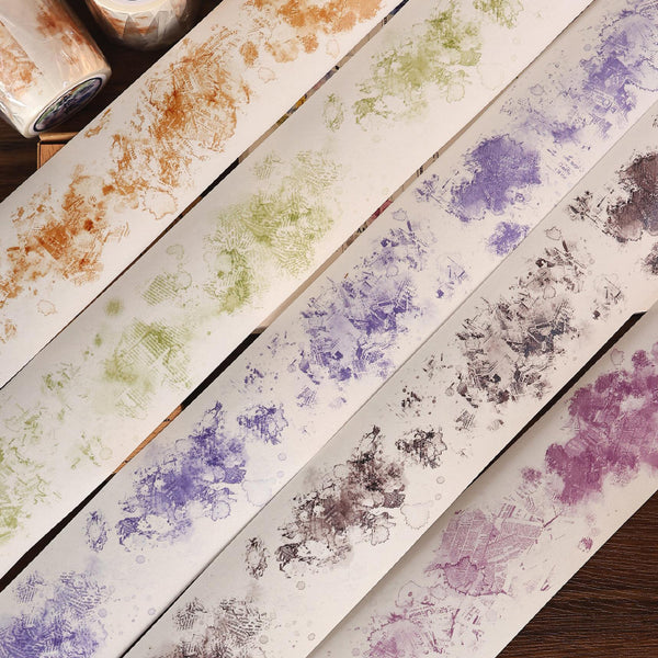 Whole Roll 5.5cm*6m Dye flower fall Washi/PET Tape