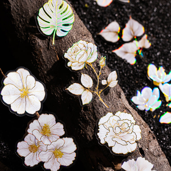 10PCS Plain Flower Blooming Series sticker