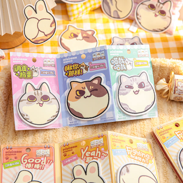 90PCS Cute cat series note paper