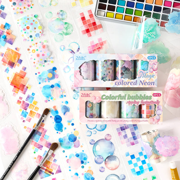 Colorful Vibrant Series Die Cutting PET Tape Set