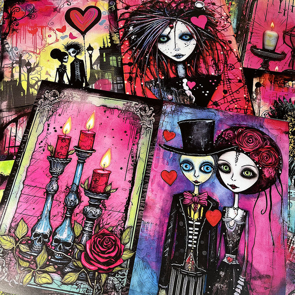 18PCS Gothic dark background paper