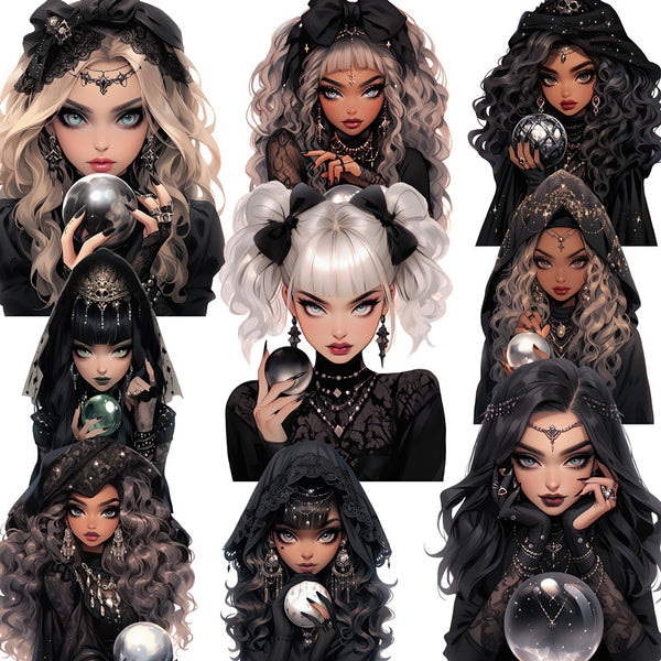 12PCS Dark Witch Sticker