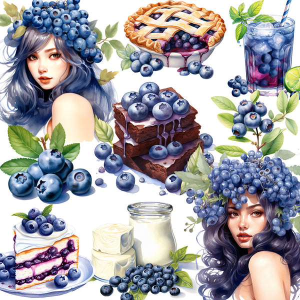 12PCS Blueberry cake sticker