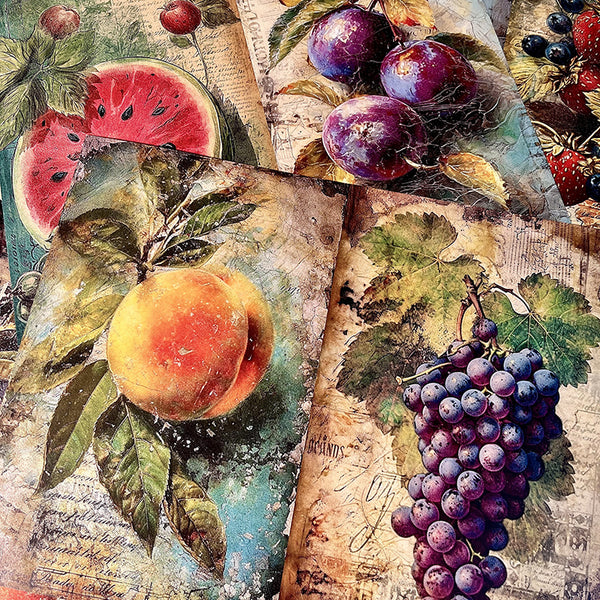 12PCS Farm fruit background paper