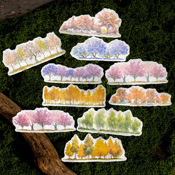 20PCS Tree shadow into shade series sticker