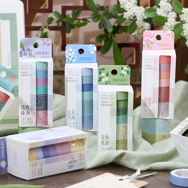 6PCS Heavy color series washi tape