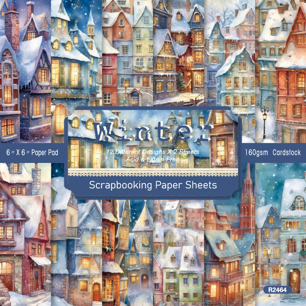 24PCS Winter background paper