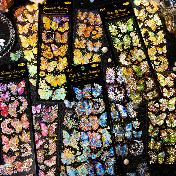 3PCS Flower dream butterfly series sticker