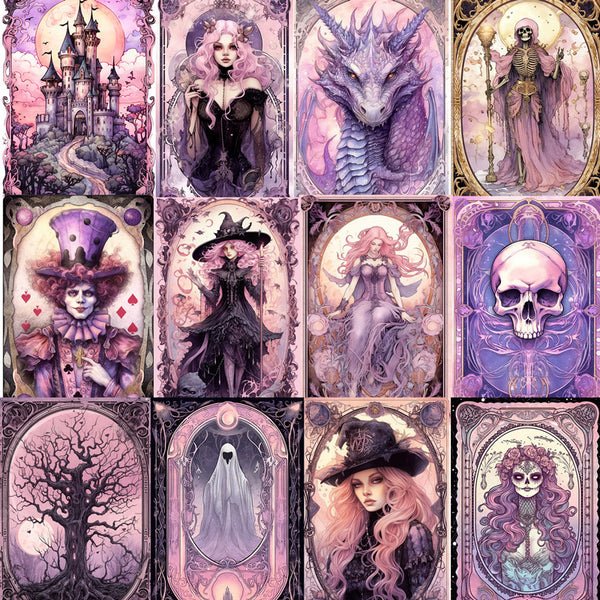 16PCS Dark tarot cards sticker