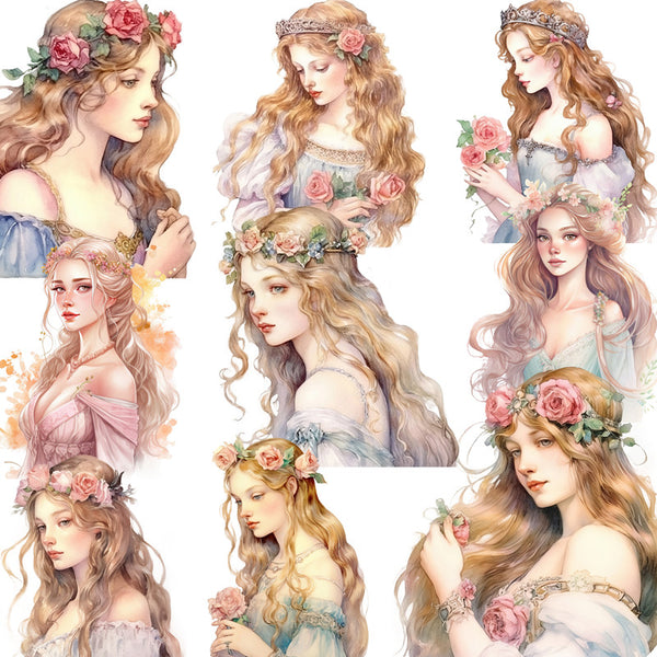 12PCS The girl with the garland sticker
