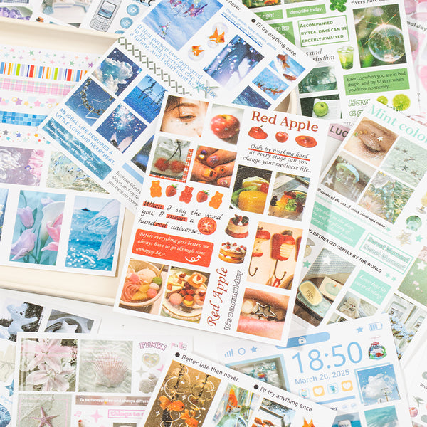 30PCS Cosmic Moss Trail Series sticker book