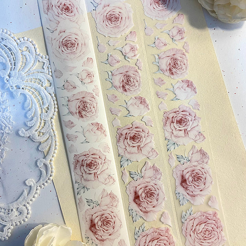 Whole Roll 5cm*6m Romantic rose Washi/PET Tape – LBLYXIR