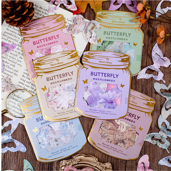 20PCS Butterfly language series material paper