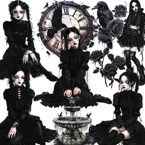 12PCS Dark Goth girl sticker