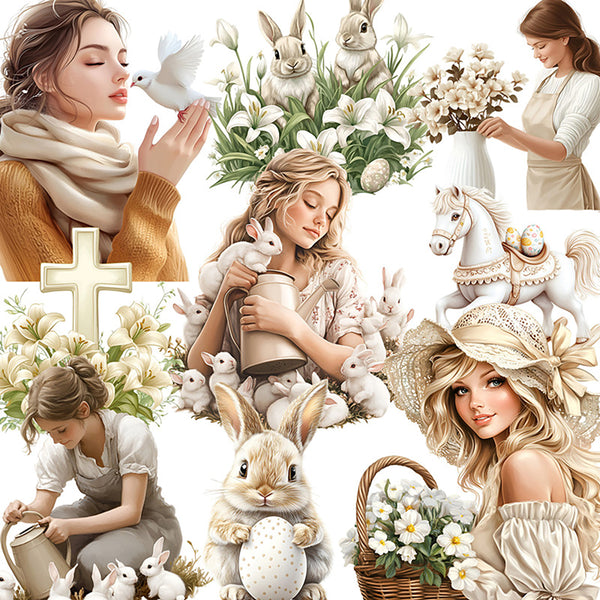 20PCS Bunny Girl Easter sticker