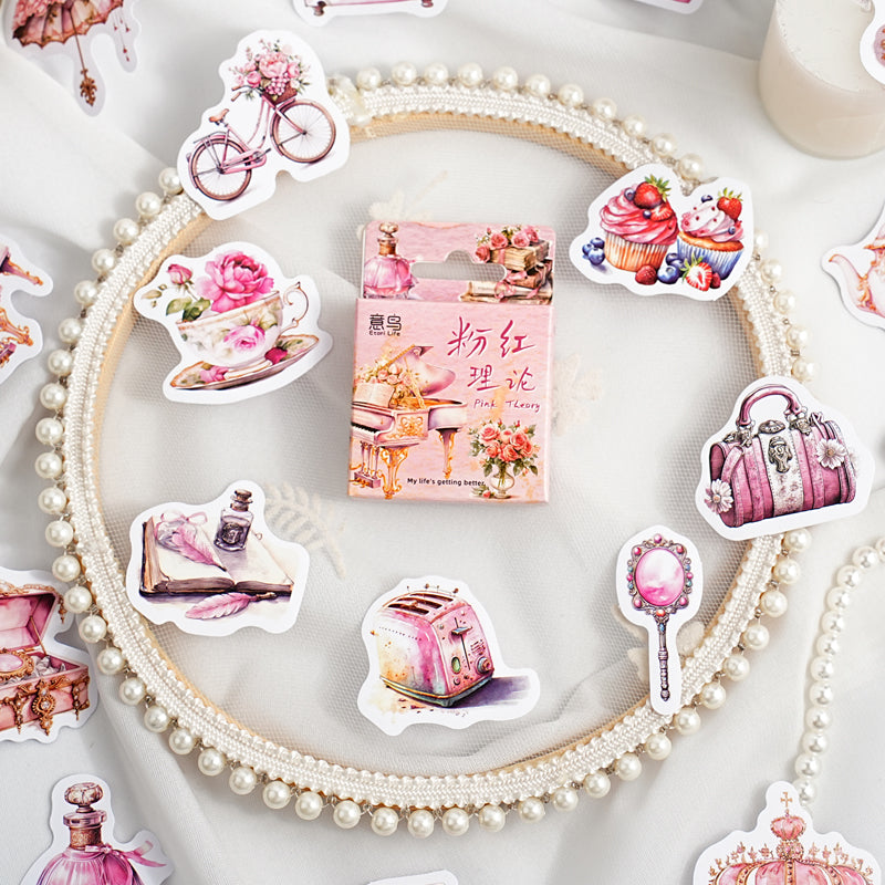 46PCS Pink theory series sticker – LBLYXIR