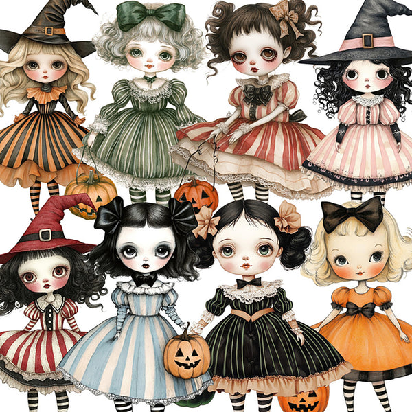 16PCS Halloween Girl sticker