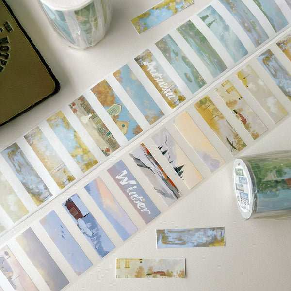 Whole Roll 5cm*5m Four seasons oil painting Washi/PET Tape