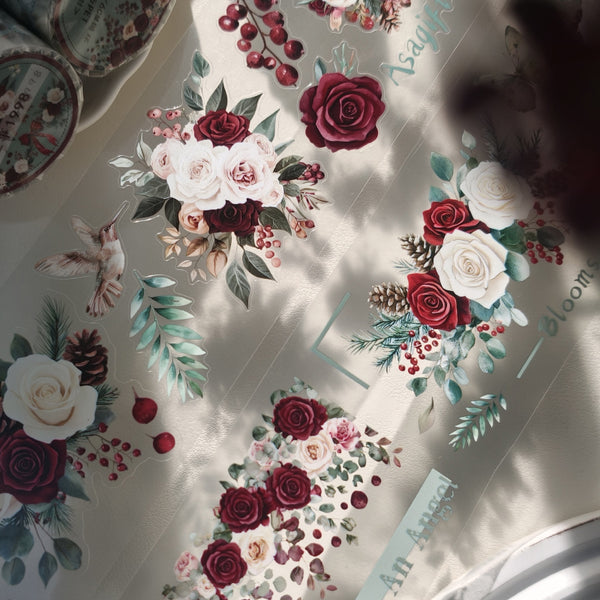 Whole Roll 6cm*3m Romantic blooms Die Cutting PET Tape