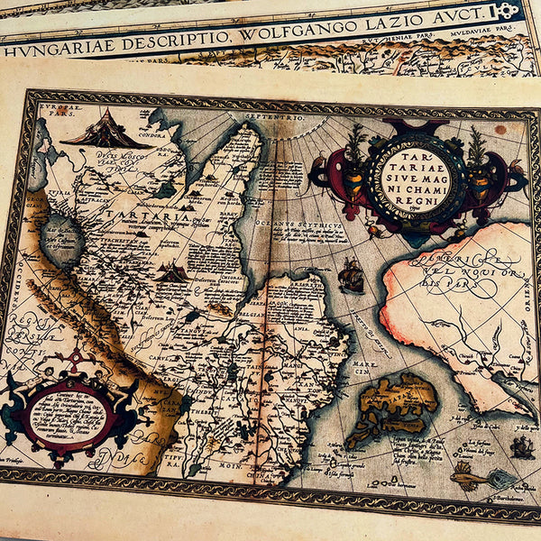 10PCS Vintage map journal background paper